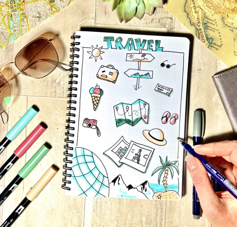 Travel Journal - lerne in unserem Online Workshop Sketchnotes, Journaling und Creative Writing